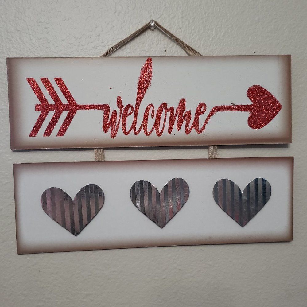 Hanging Glitter Wall Home Decor WELCOME New
